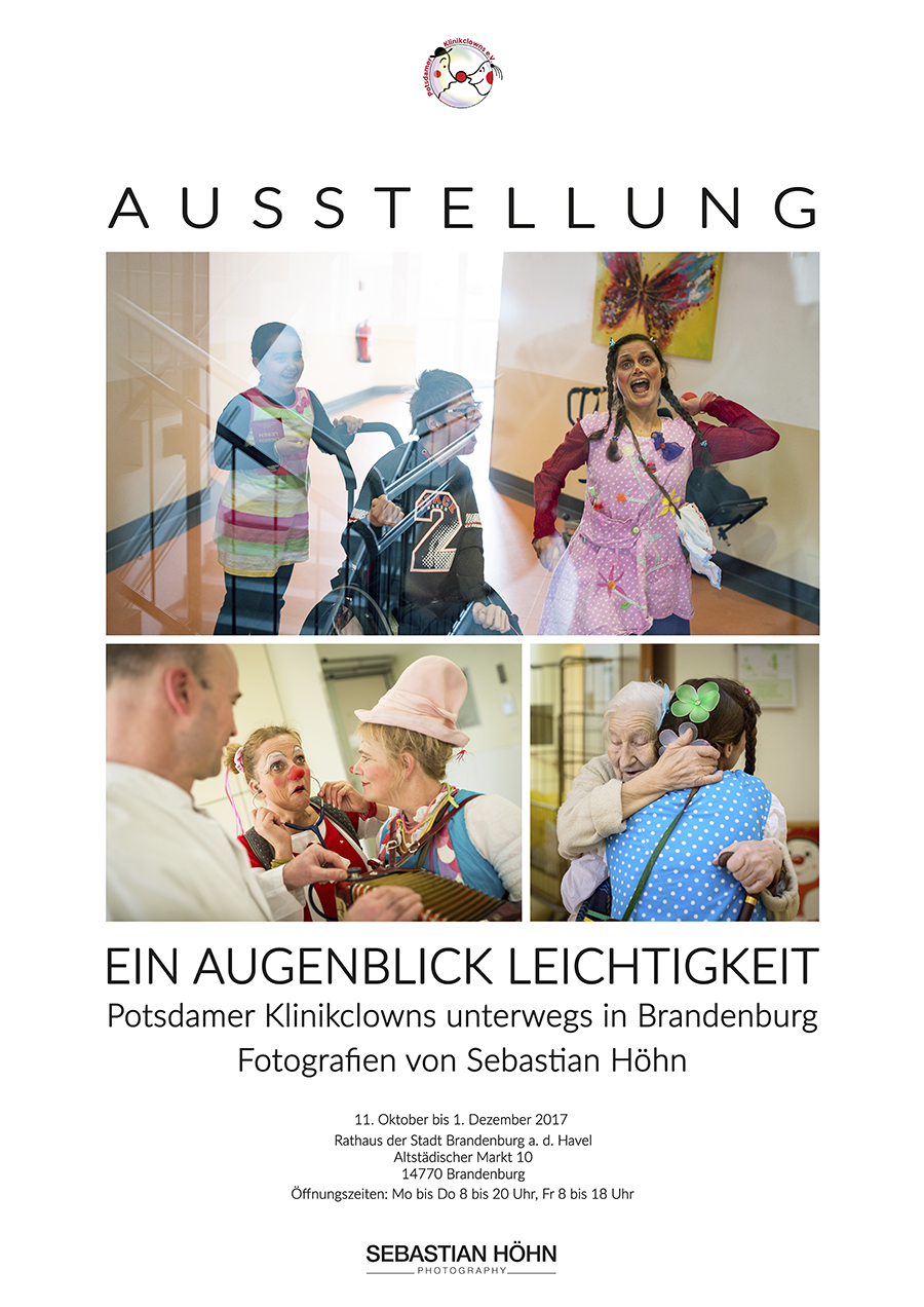 Fotoausstellung Ein Augenblick Leichtigkeit Potsdamer Klinikclowns unterwegs in Brandenburg von Sebastian Höhn